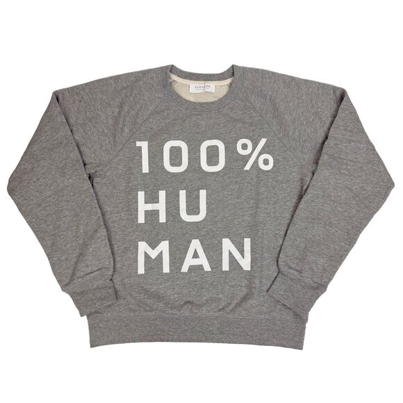 EVERLANE Women’s 100% Human Crew Sweatshirt S Htr Gray Equality Pride NEW B23 - Picture 1 of 6